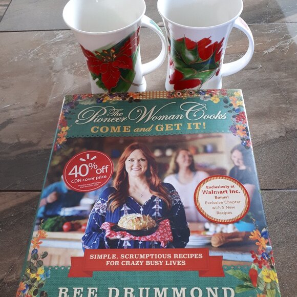 Two China Mugs and Cookbook - Picture 1 of 1